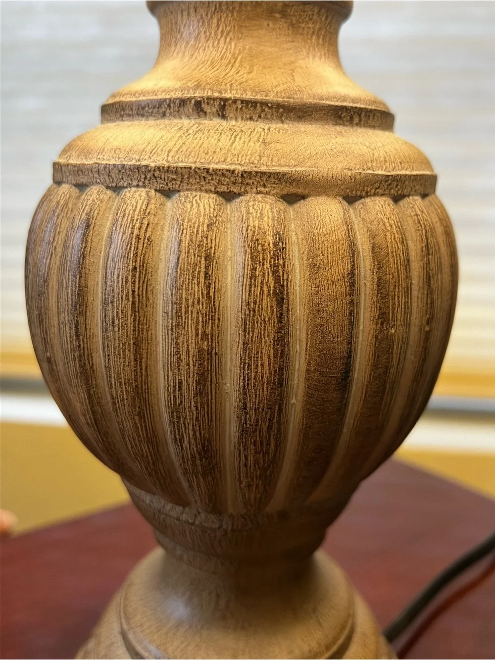 Distressed Wood Base Table Lamp
